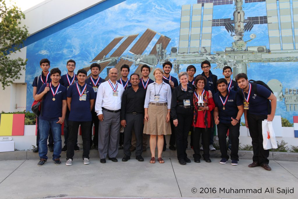 The LGS Johar Town team at the International Space Settlement Design Competition in Florida, U.S.A.